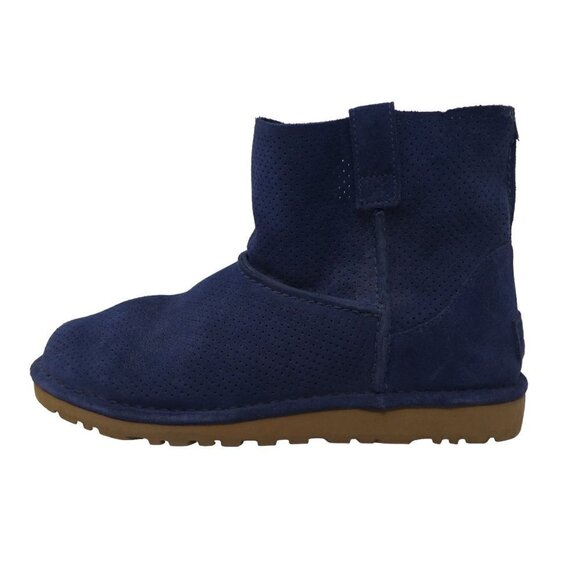 UGG Blue Suede Unlined Classic Mini Perf Boots Womens 9 - Picture 4 of 12